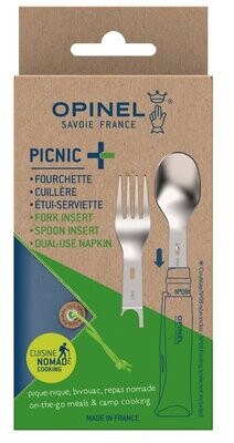 Ensemble à pique-nique - Fourchette, cuillière, serviette - Opinel