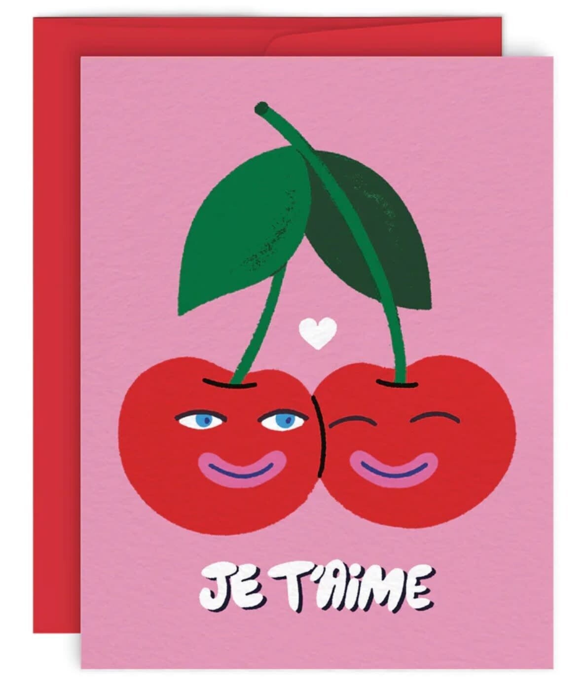 Carte de souhaits - Cerises, Je t&#39;aime - Laurianne Poirier - Paperole