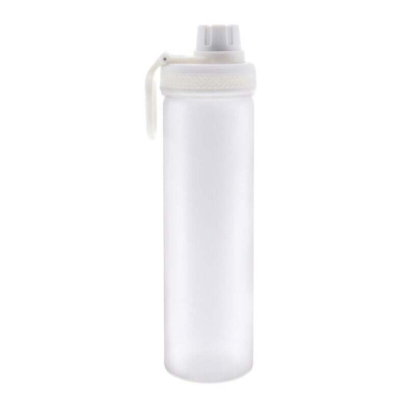 Bouteille d&#39;eau - Vitre, recouverte silicone - Blanche givrée - PuroAqua Cuisivin