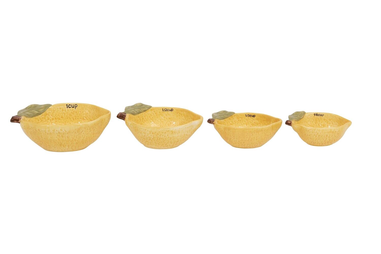 Tasses à mesurer en céramique - Citron - 0.25 à 1 - Creative Co-op