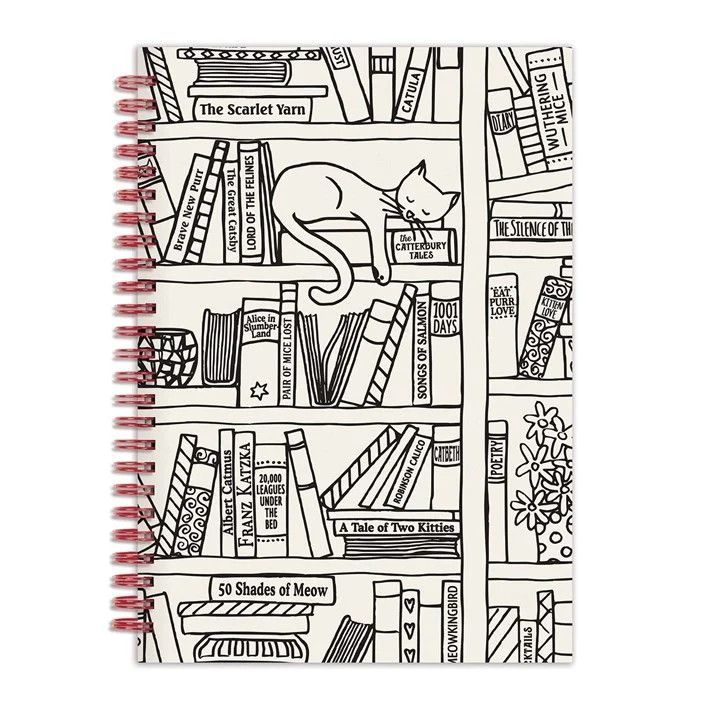 Journal &quot;Cat on Bookshelf&quot; 6 x 8 - Galison