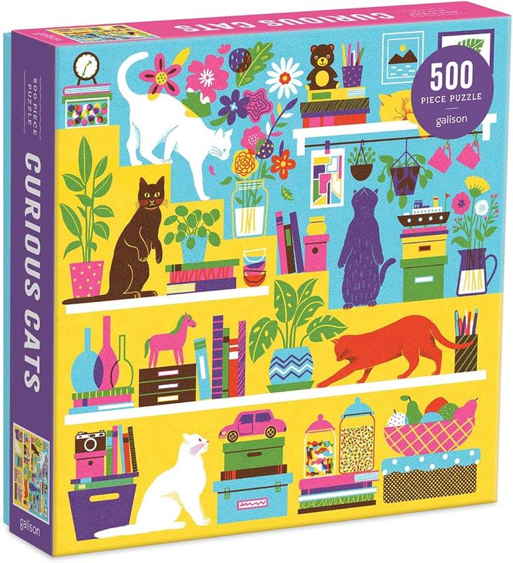 Casse-tête Curious Cats 500 Piece Puzzle - Galison