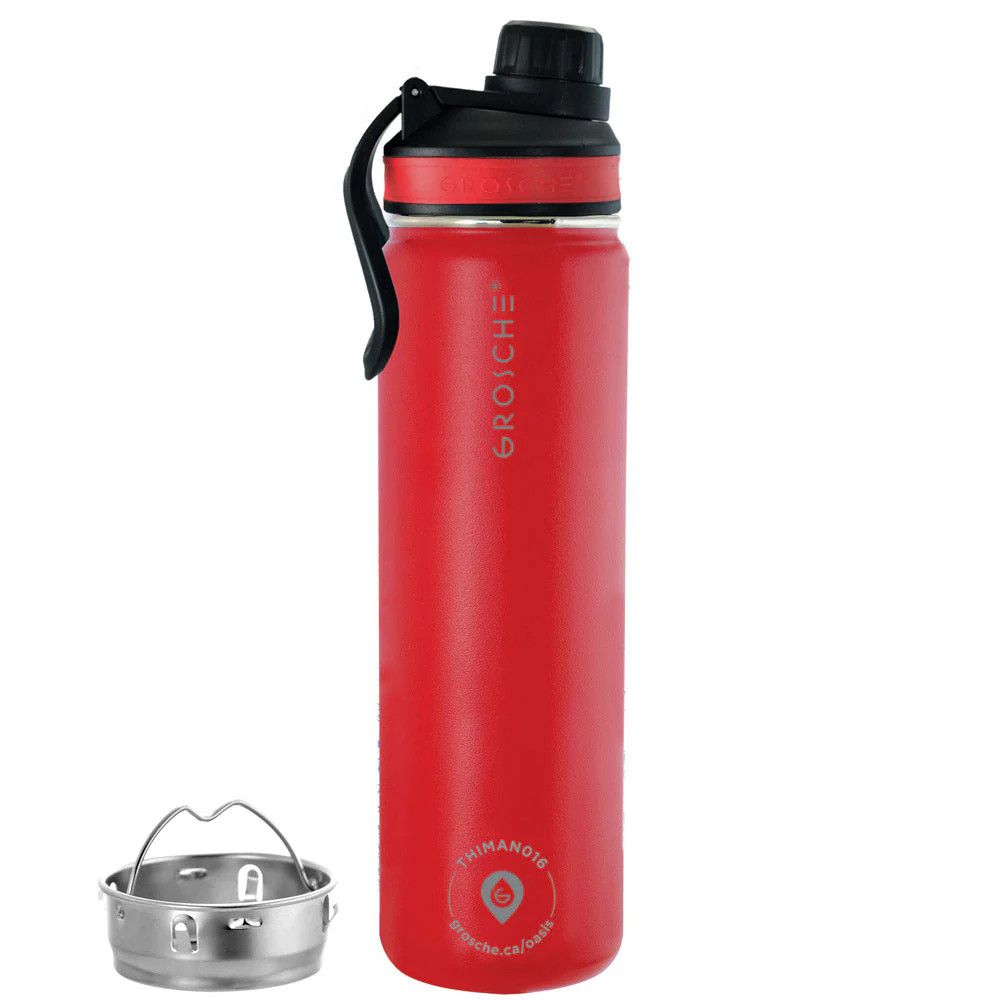 Bouteille d&#39;eau pour infusion - 22 onces - rouge - GROSCHE Oasis
