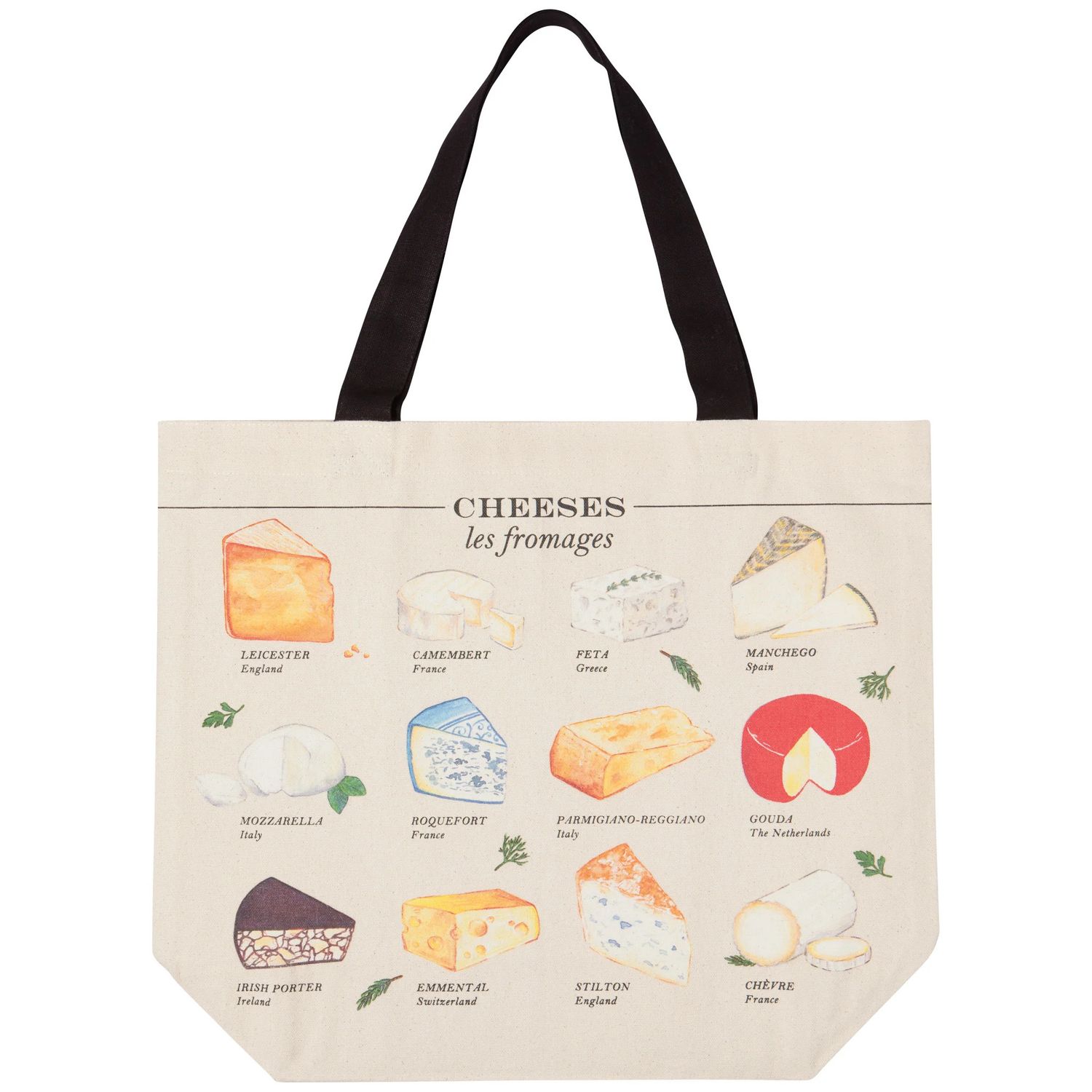 Sac réutilisable fourre-tout Les Fromages (Bag Tote Fromages) - Danica ND