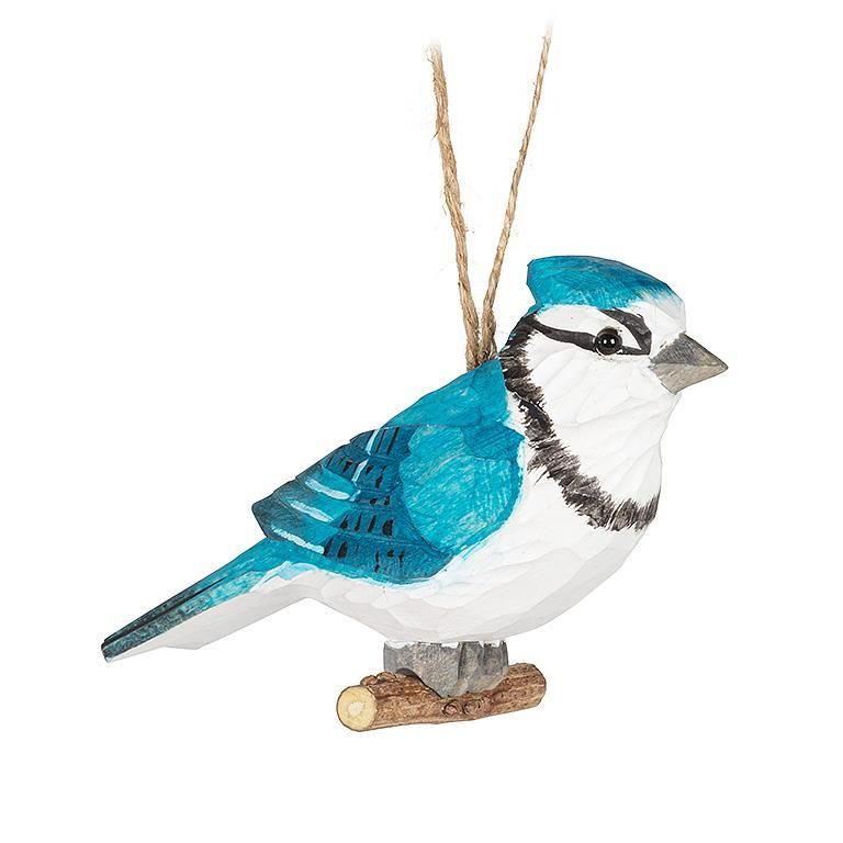 Ornement- Oiseau bleu en bois - Abbott