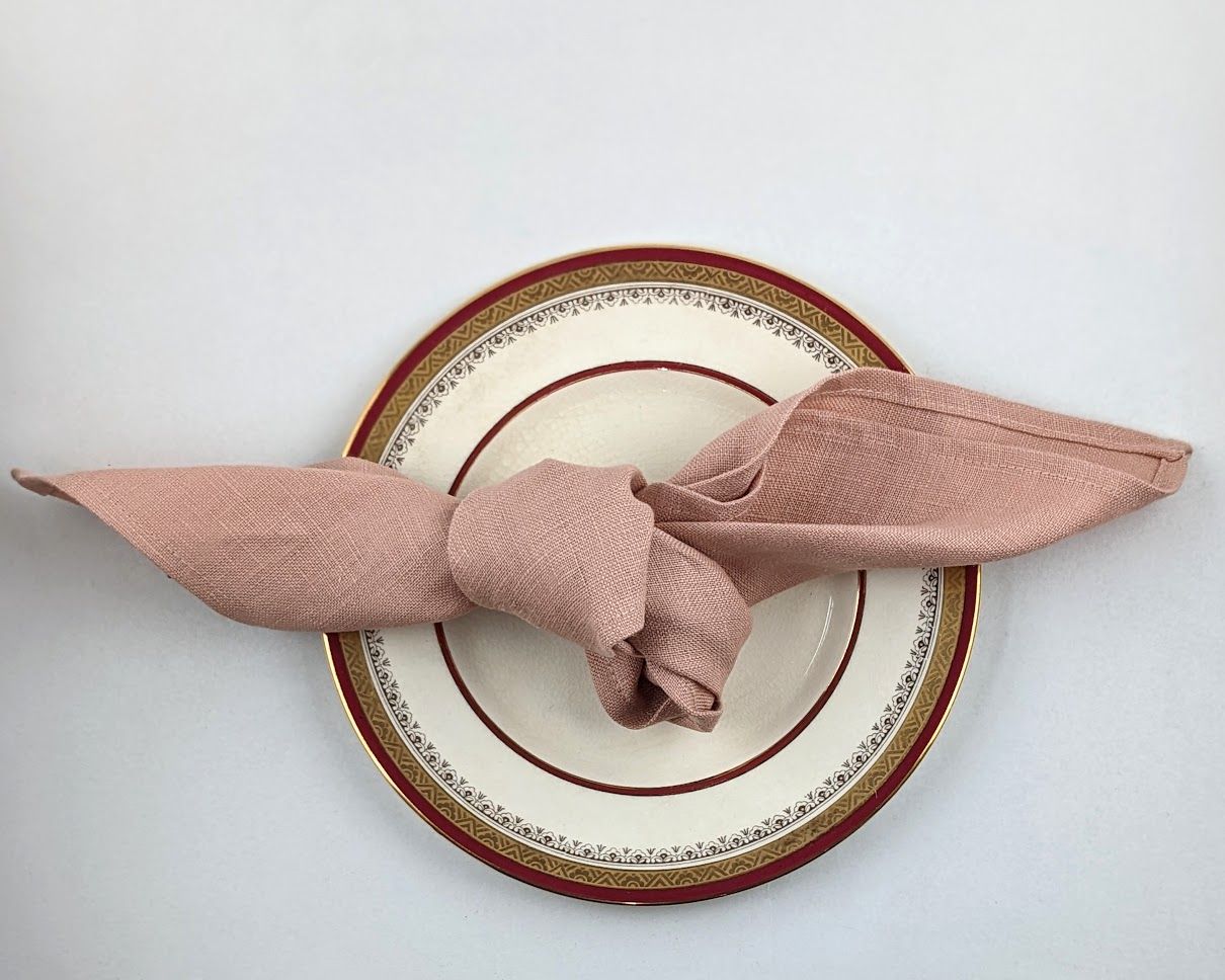 Serviette de table lin - Vieux rose - Sac en vrac (2)