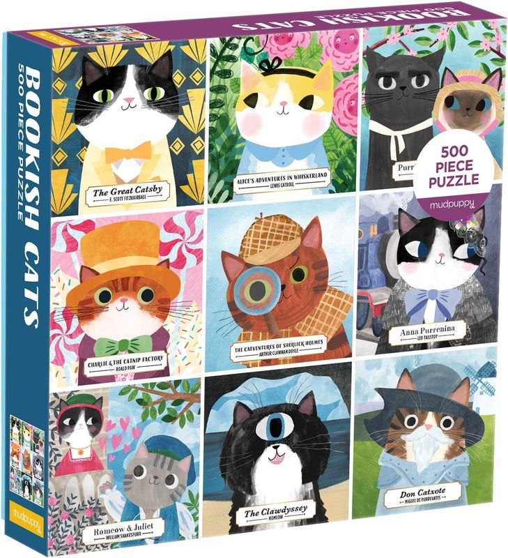 Casse-tête Mudpuppy Bookish Cats 500pcs