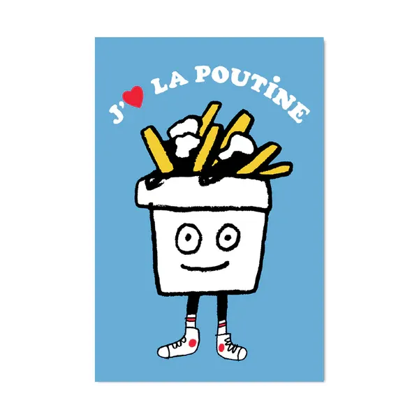 Carte postale - J&#39;aime la Poutine - Francis Léveillée - Paperole