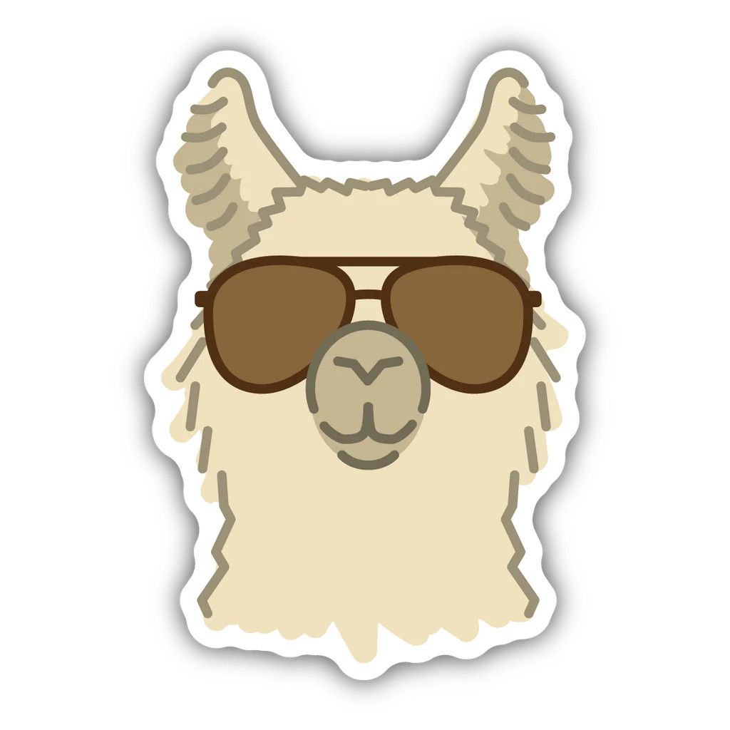 Autocollant - Lama lunettes fumées - Stickers Northwest