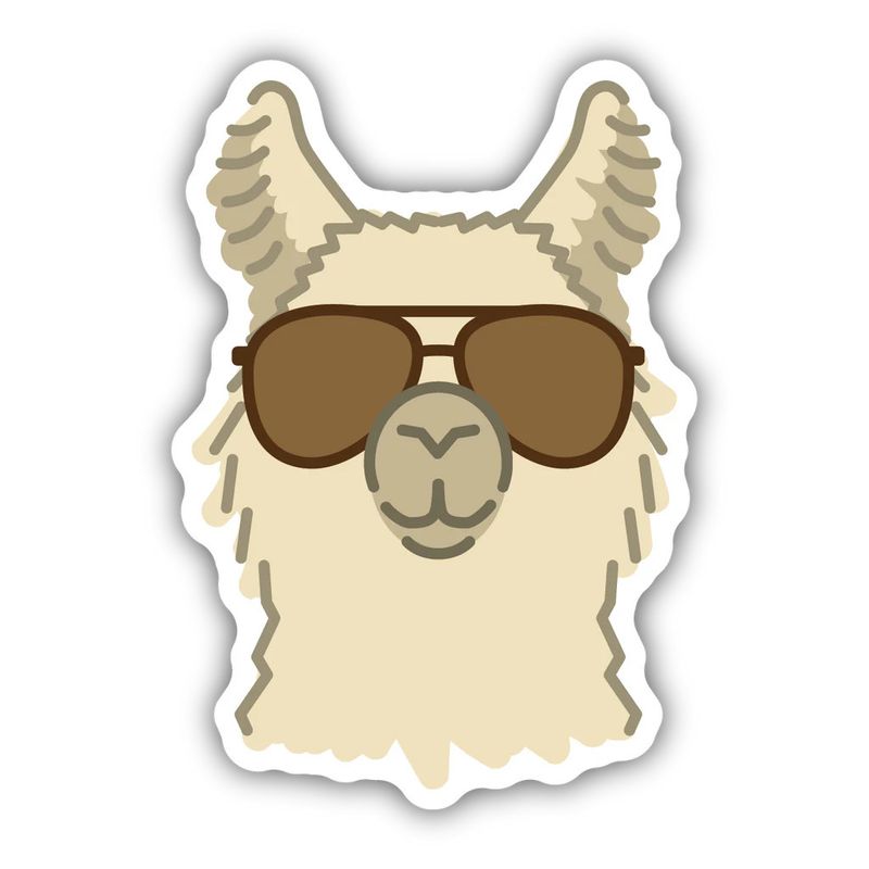Autocollant - Lama lunettes fumées - Stickers Northwest