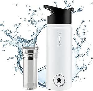 Bouteille isolée blanche avec infuseur - 473ml -GROSCHE  Chicago Steel