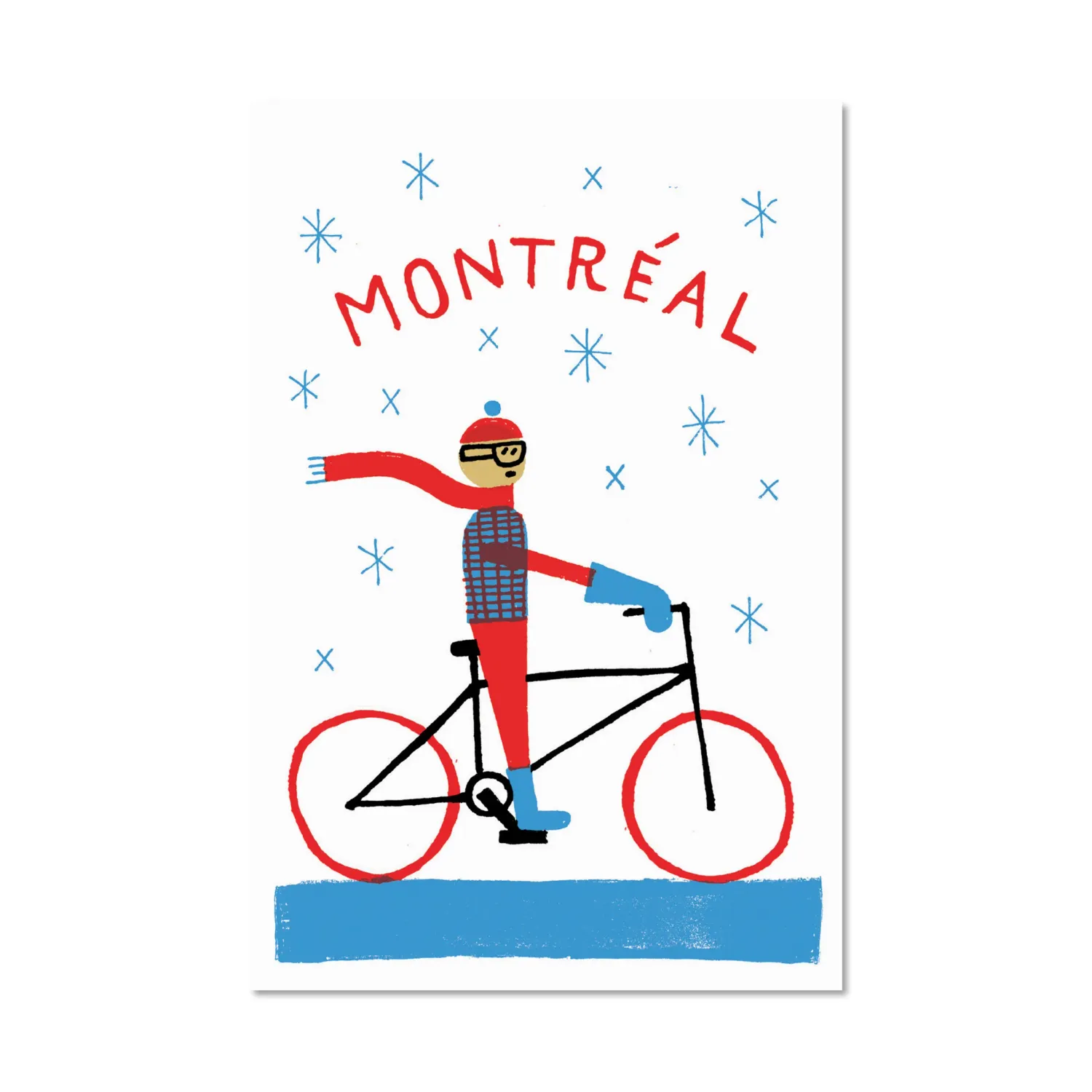 Carte de souhaits - Vélo d&#39;hiver - Paperole