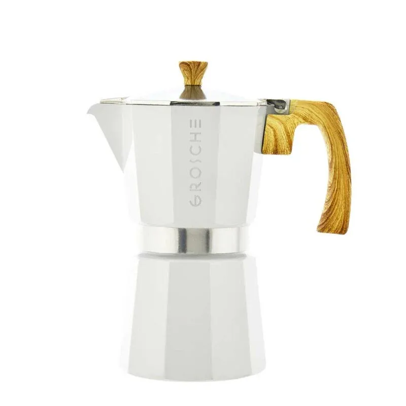 Cafetière espresso italienne blanche - Modèle Milano - 6 tasses - Grosche
