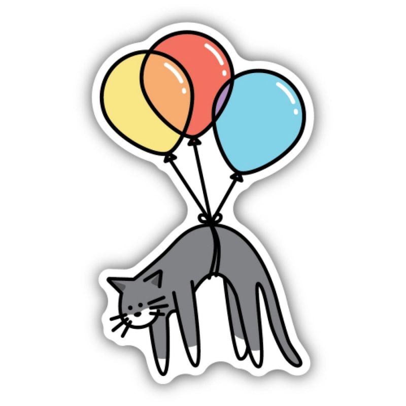 Autocollant chat ballons - Shadowbox