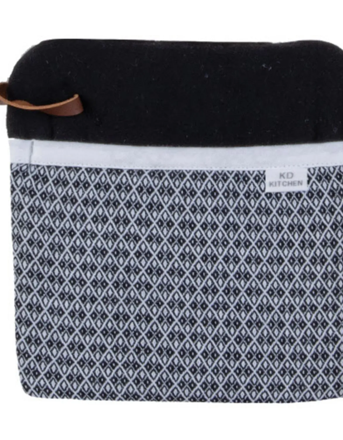 Gant carré de four - noir &amp; blanc - KD Design