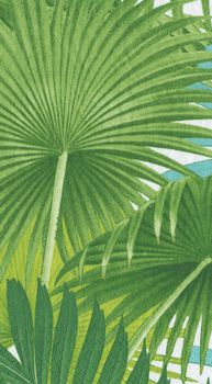 Serviette 3 plis  &quot;Palm fronds White&quot;