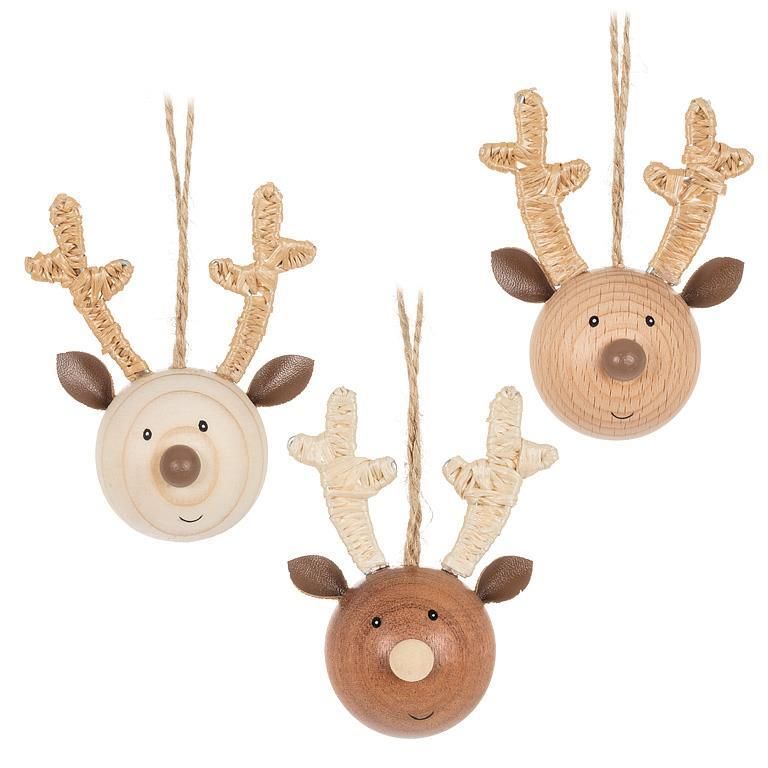 Ornement de Noël  - Reine en bois - Creative Coop