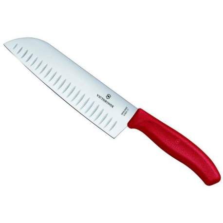 COUTEAU SANTOKU 17CM 7 GRANTON ROUGE - Victorinox