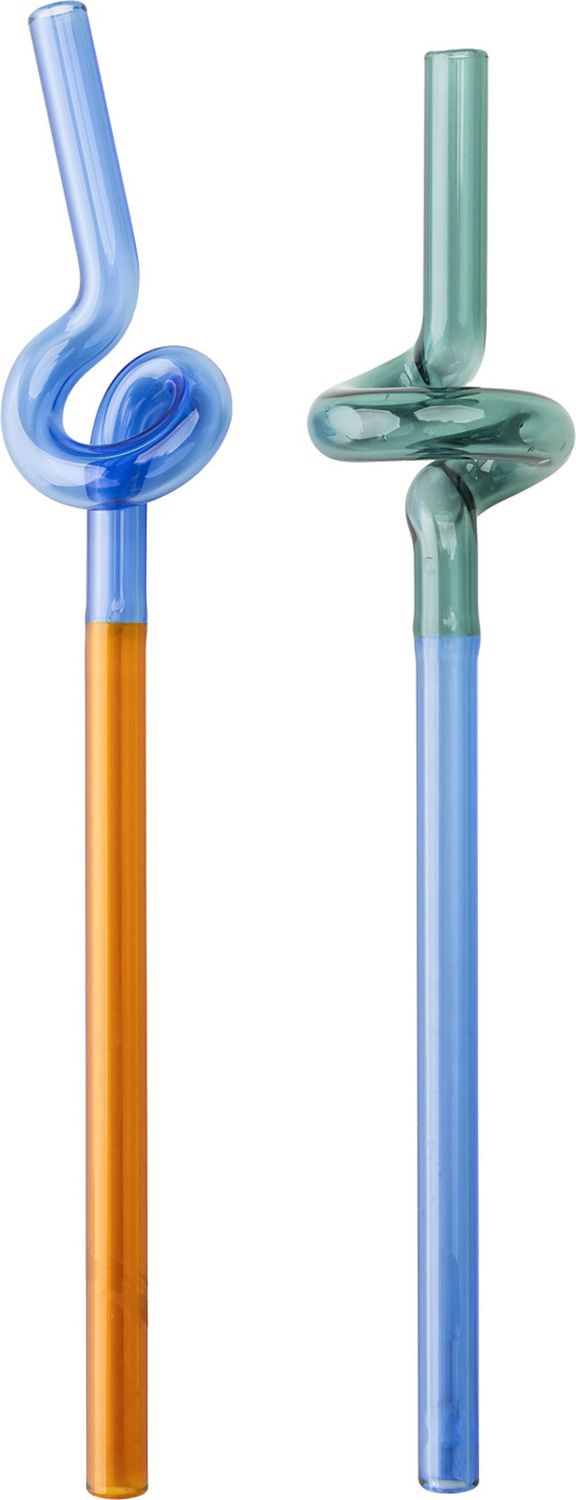 Paire de pailles multicolores - Tranquillo