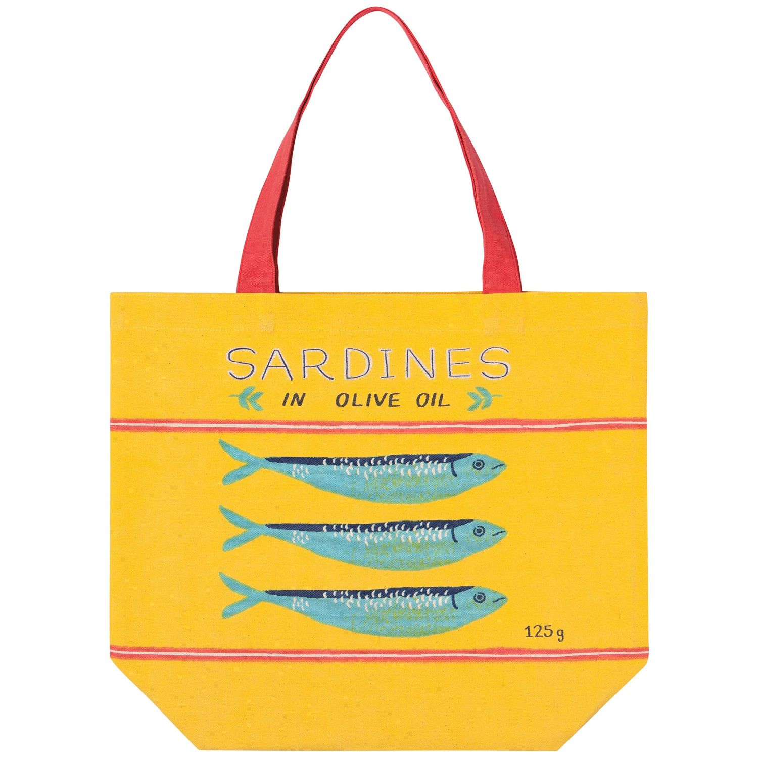 Sac Tote jaune motif Sardines - Del Mar - Danica