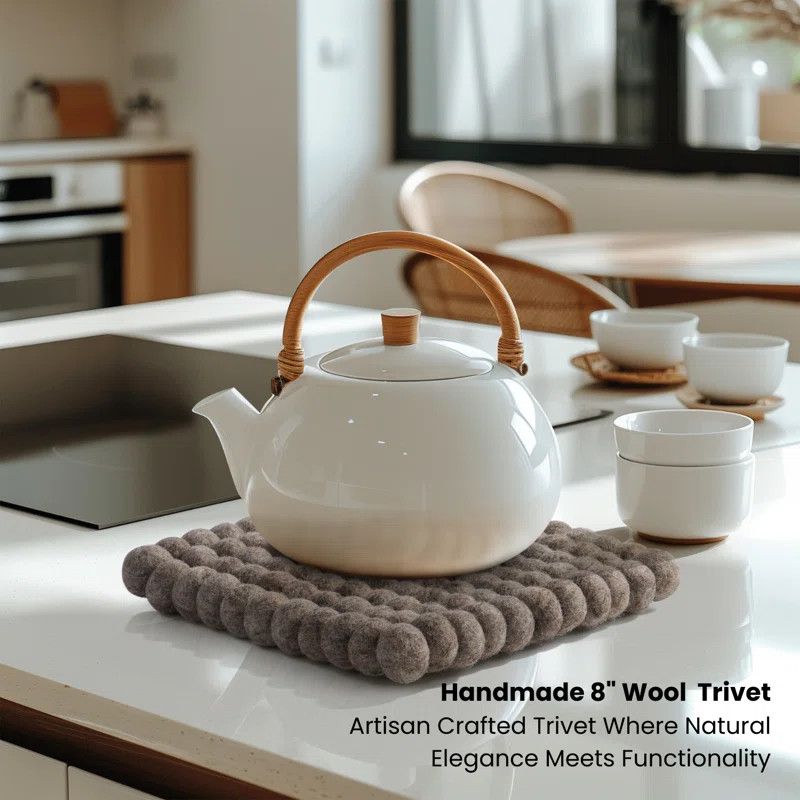 Sous-plat en laine carré - Brun pâle - Modwool