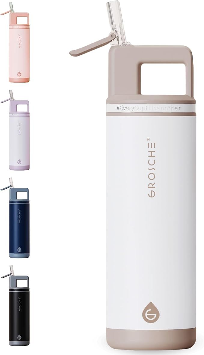 Bouteille d&#39;eau 20oz ALPINE blanc crème - Grosche