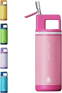 Bouteille d&#39;eau 16oz ALPINE rose flamant - Grosche
