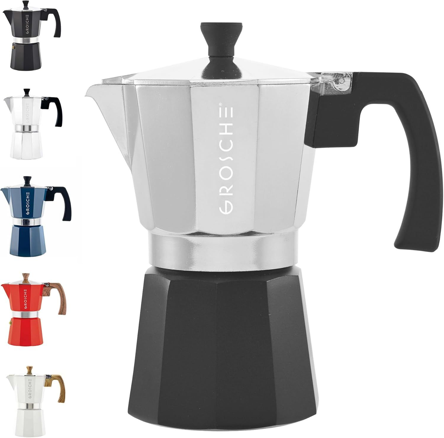 Cafetière expresso moka métallique 6CUP - Milano Tuxedo - Grosche
