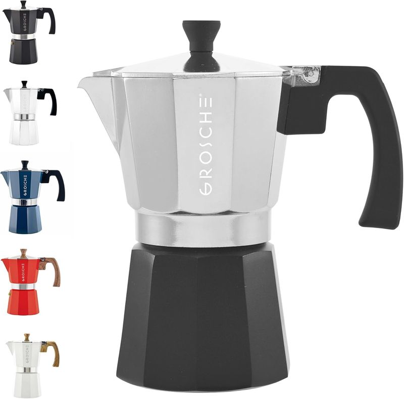 Cafetière expresso moka métallique 6CUP - Milano Tuxedo - Grosche