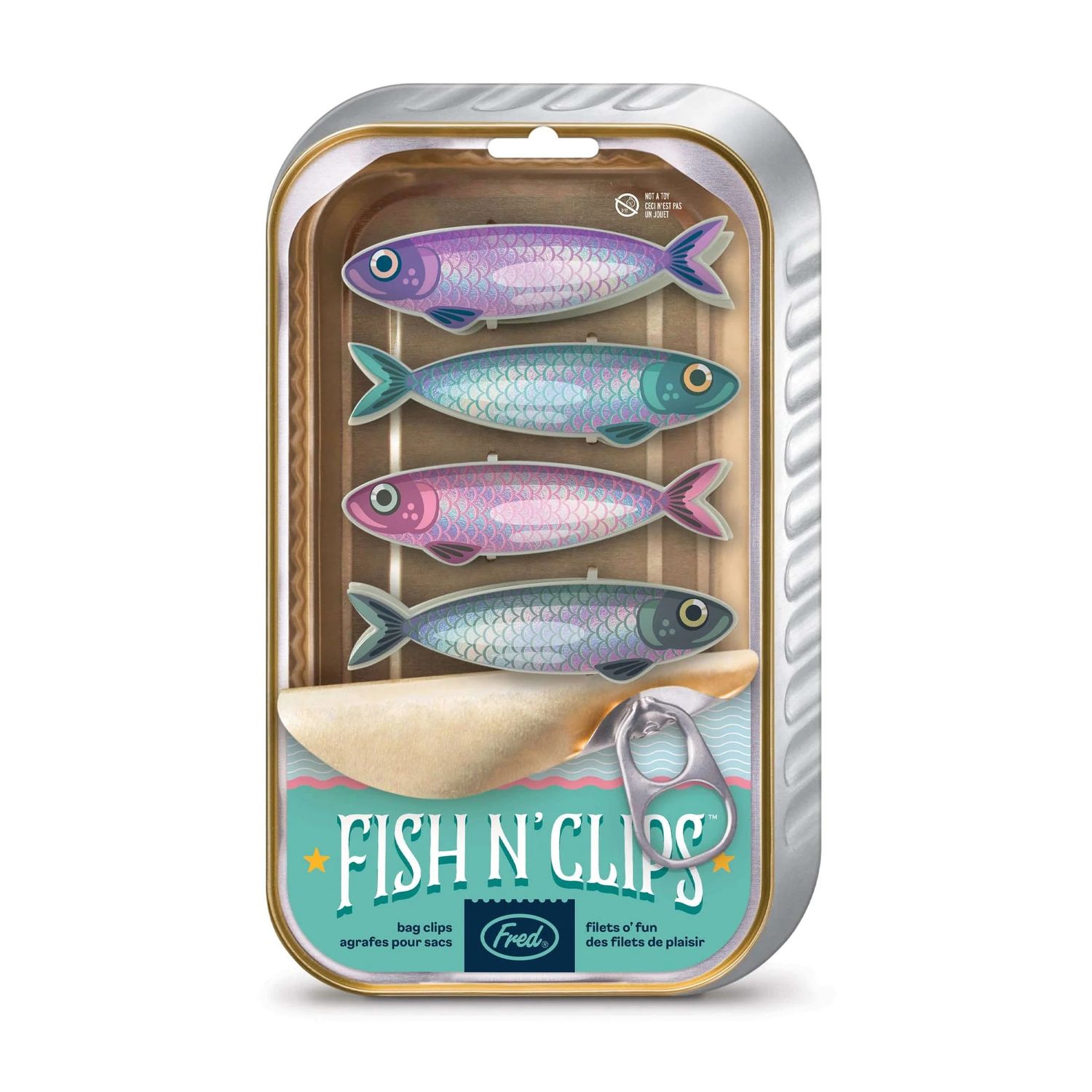 Ensemble de pinces pour sac (4) - Sardines - Fred