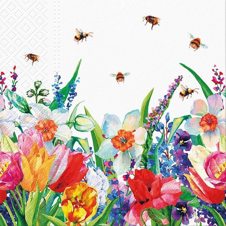 Napkins carré (20) Pré en fleurs - Abbott
