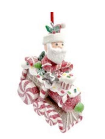 Ornement Père Noël sur une canne en bonbon - Christmas forever