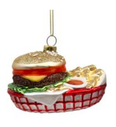 Ornement panier hamburger frites - Holland Import (Christmas forever)