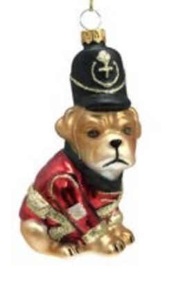Ornoment Bulldog doré en uniforme de soldat - Holland Import (Christmas forever)