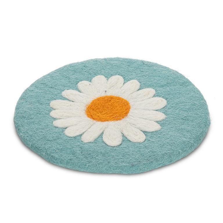 Sous-plat en laine bleue Marguerite - Abbott