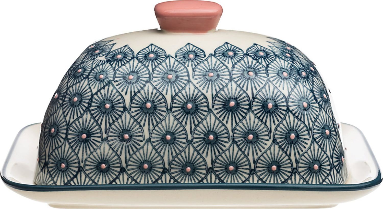 Beurrier Motif floral rose et bleu - Tranquillo