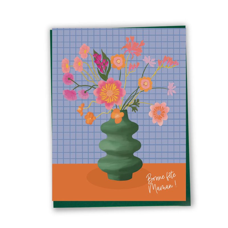 Carte de souhaits Bonne fête maman (bouquet de fleurs sauvages) - Lili Graffiti
