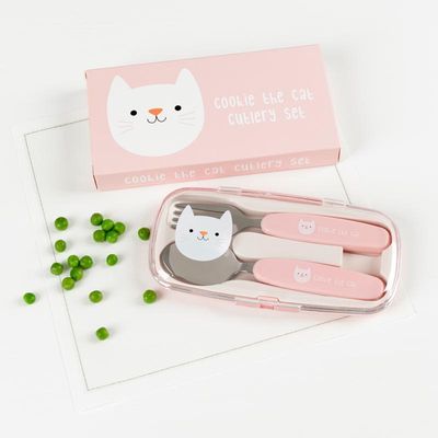 Ensemble d&#39;ustensiles pour enfants - Motif Cookie the cat - Rex London