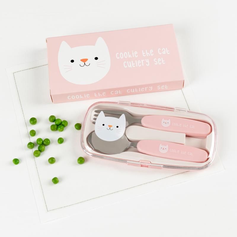 Ensemble d'ustensiles pour enfants - Motif Cookie the cat - Rex London