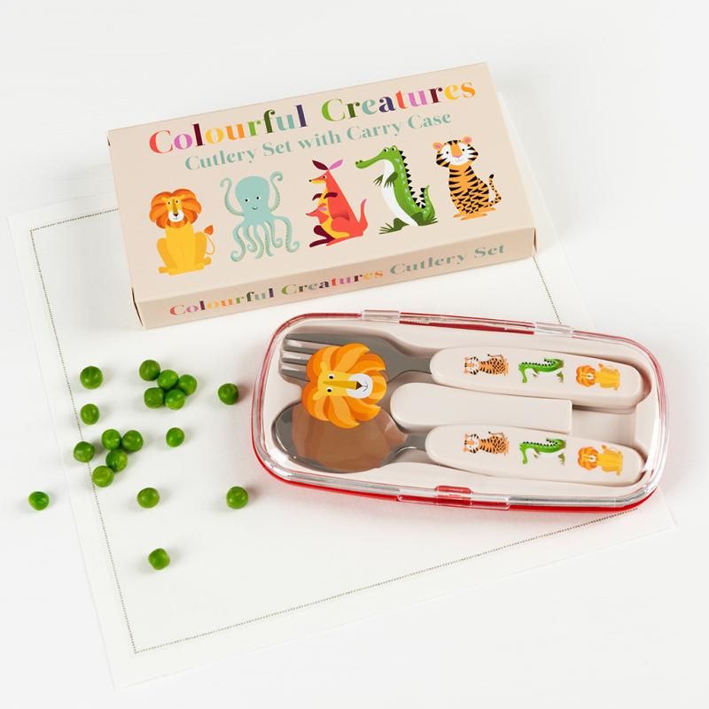 Ensemble d&#39;ustensiles pour enfants - Motif Colourful Creatures - Rex London