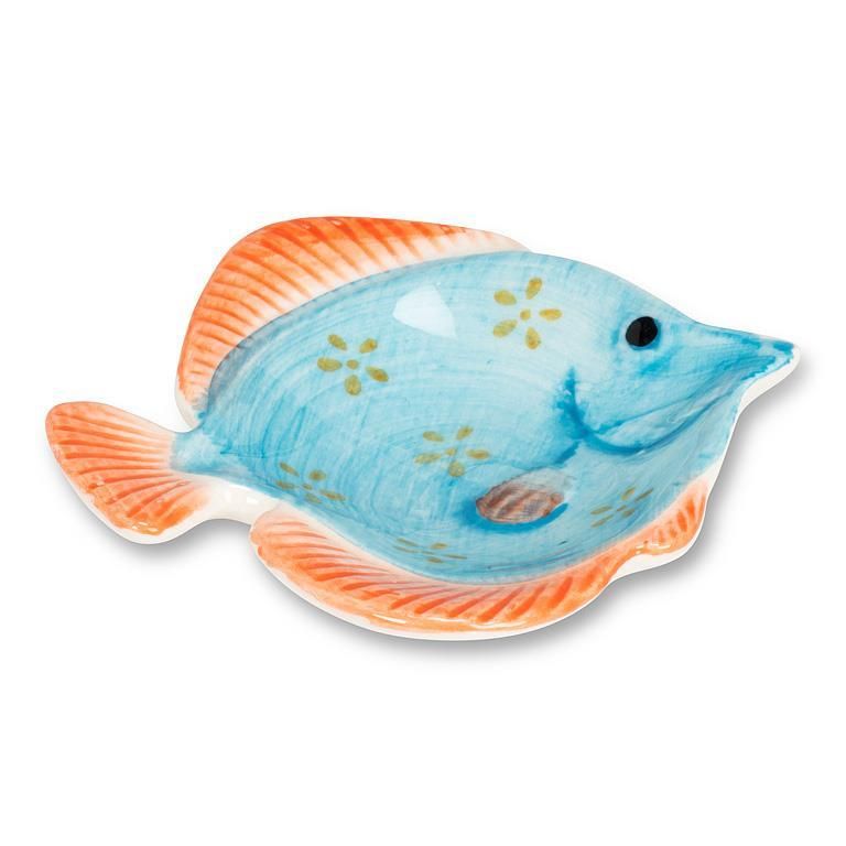 Petit bol en forme de poisson turquoise et orange - Abbott