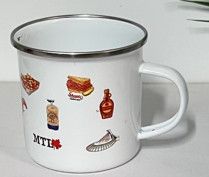 Tasse blanche emblème Montréal en émail LB