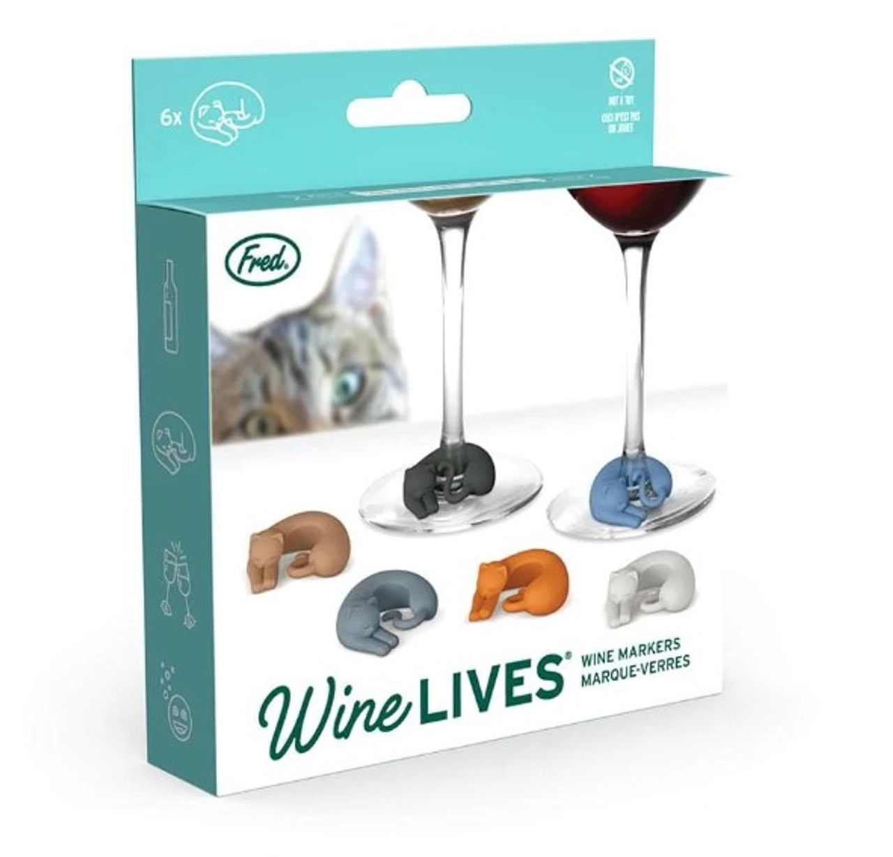 Marque-verres chats - Fred & Friends