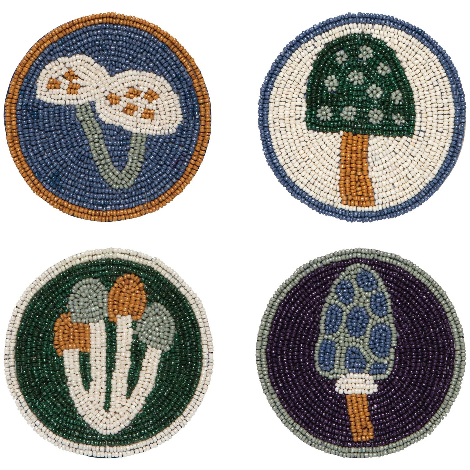 Ensemble de sous-verres perlés avec champignons - Danica Studio