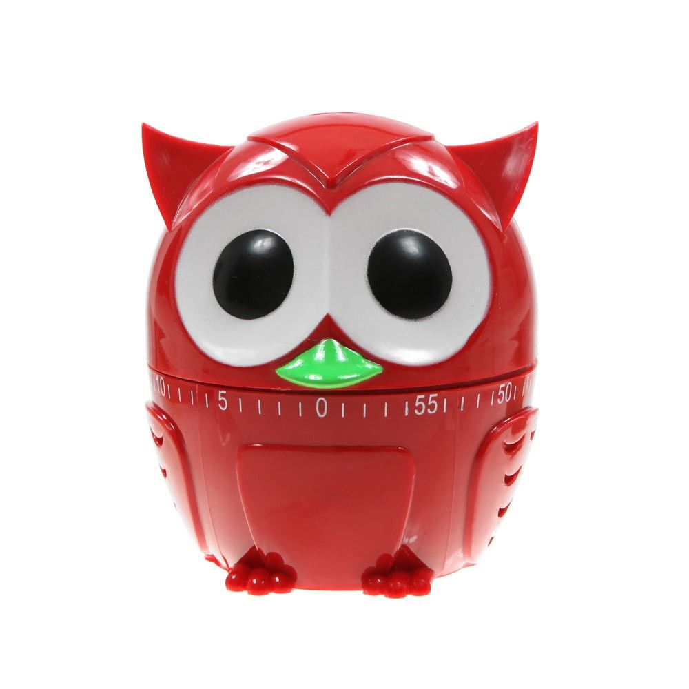 Minuterie de cuisine en forme d&#39;hibou (rouge, vert et bleu) - Kikkerland