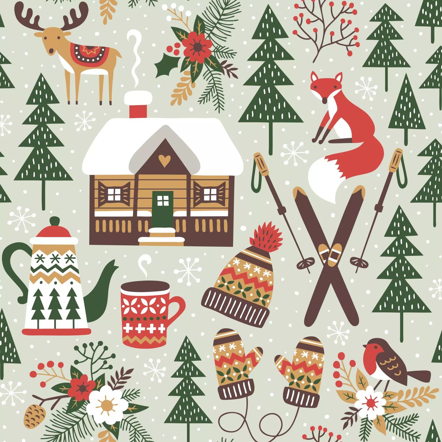 Napkins Winter Cabin 24x24 cm - Twilight Collection - OCD
