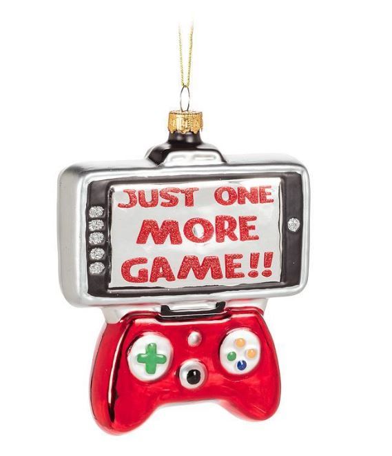 Ornement en verre manette - Just one more game - Abbott