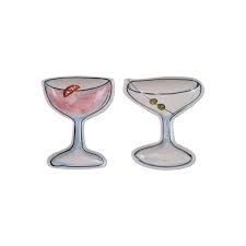 Plat peint à la main en forme de cocktails - Creative coop