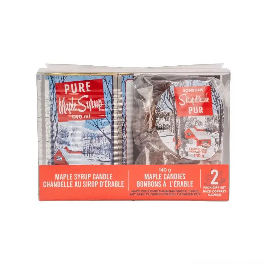 Cadeau bougie sirop + bonbons à l&#39;érable 140g (grand format) - Seracon
