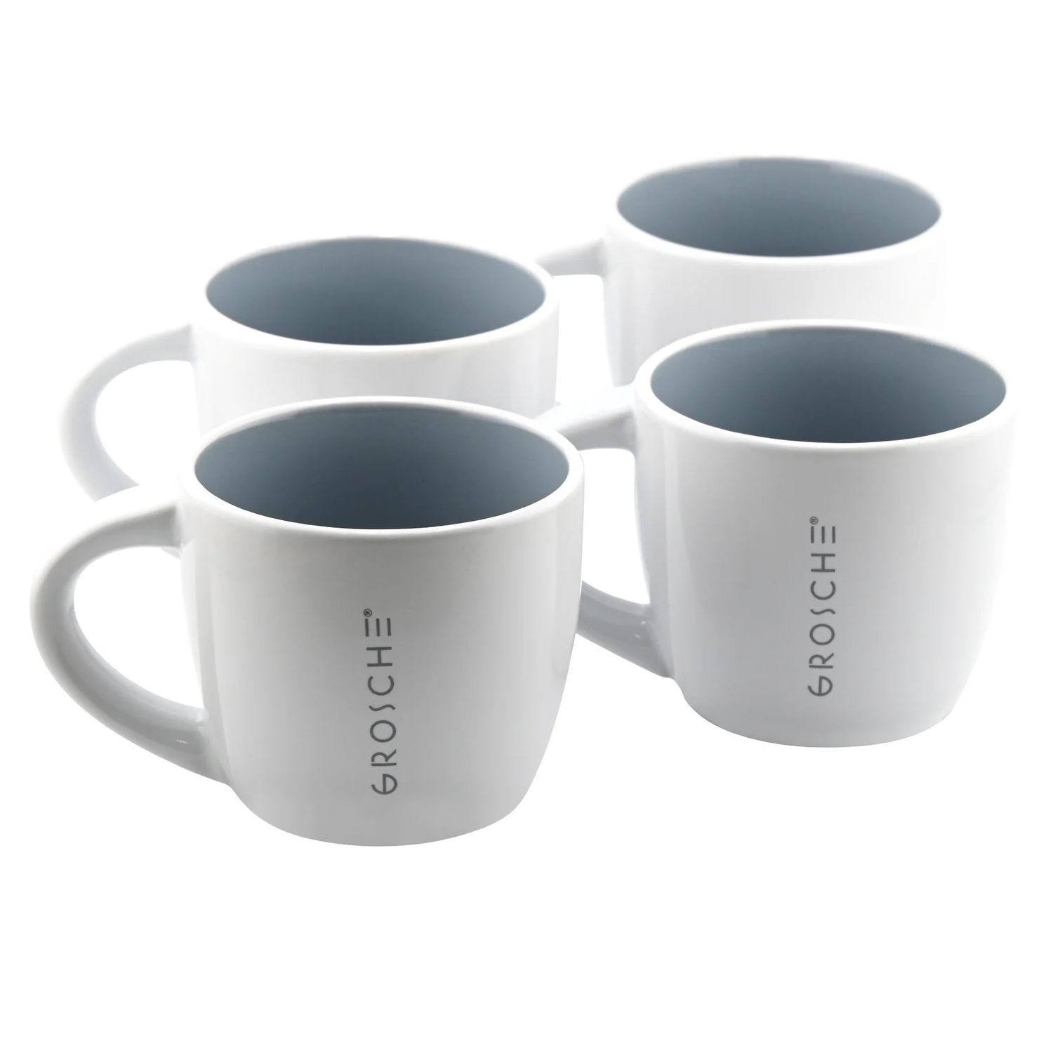 Tasses à espresso en céramique blanc et gris (4 x 150ml) - GROSCHE
